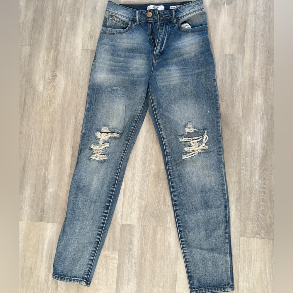 Classic Blue Distressed Women's Jeans